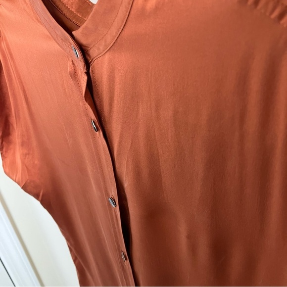 Banana Republic Serenade 100% Silk Shirtdress in Warm Copper Small - Picture 5 of 13